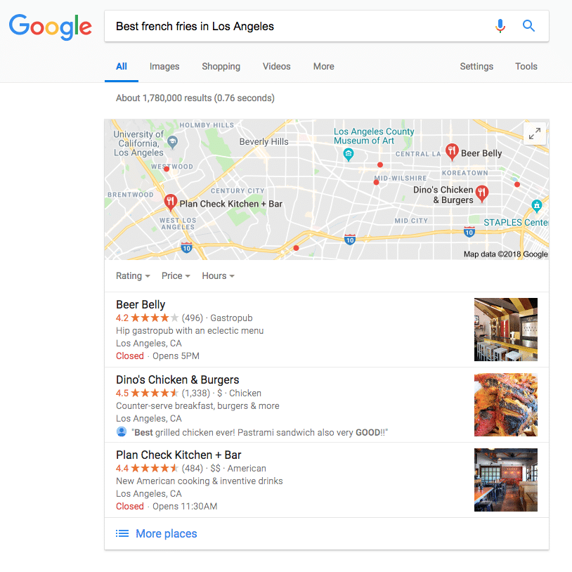 Local Search Results