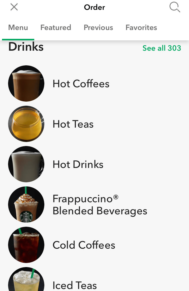 Starbucks Menu